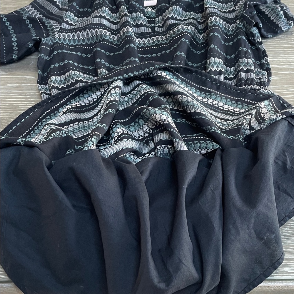 LOFT Black and White Patterned Midi Dress - Picture 11 of 13